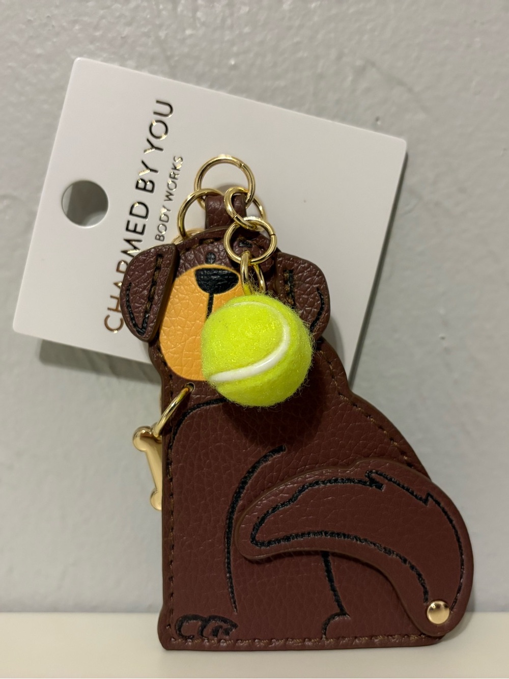 Bath & Body Works Dog Tennis Ball Charm Keychain